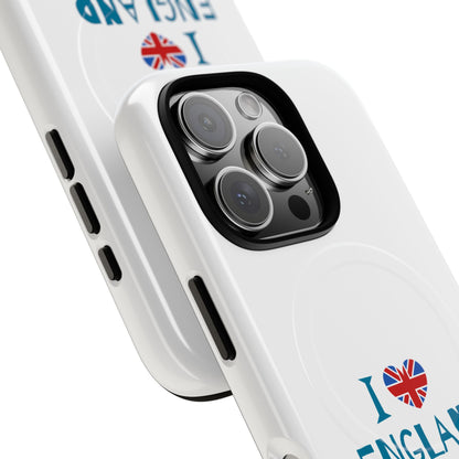 I Love England Magnetic Phone Case | Tough Protective Cover, Travel Gift, Souvenir for England Lovers, Personalized Phone Accessories