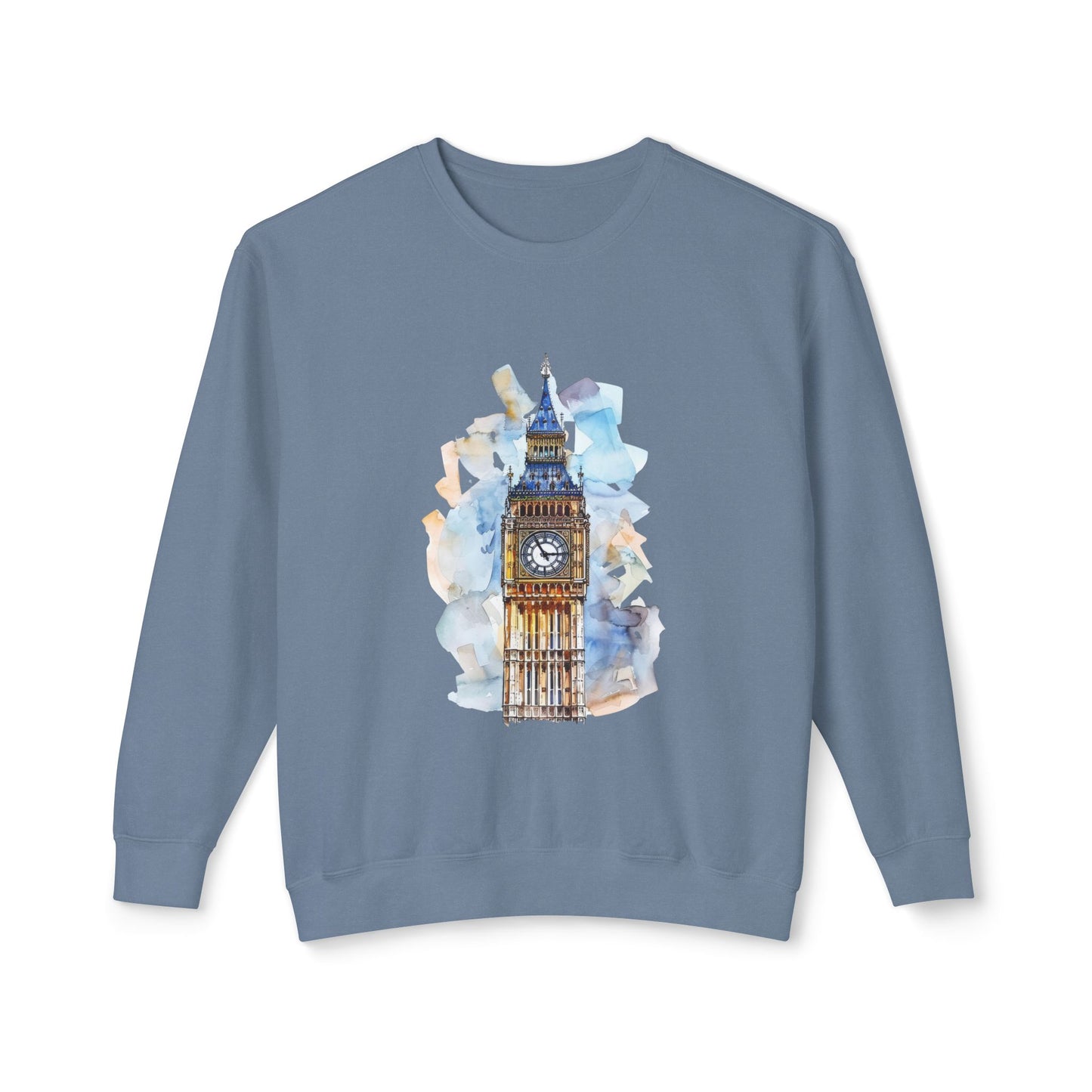 Unisex Lightweight Crewneck Sweatshirt - Iconic Big Ben Clock Tower