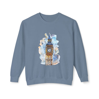 Unisex Lightweight Crewneck Sweatshirt - Iconic Big Ben Clock Tower