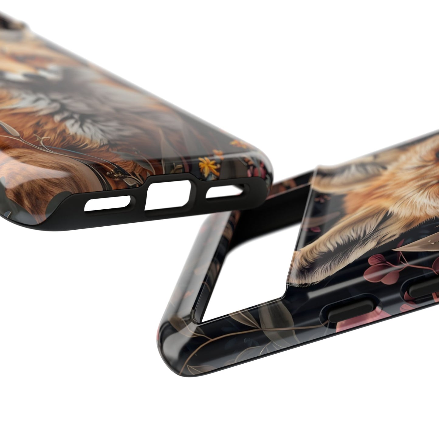Fox Floral Phone Case, Tough Cases for Animal Lovers, Nature Themed Gift, Cute Phone Cover, Wild Fox Protector