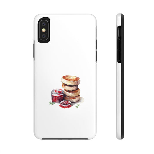 Artistic Bagel & Jam Phone Case - Tough, Durable Design for Food Lovers