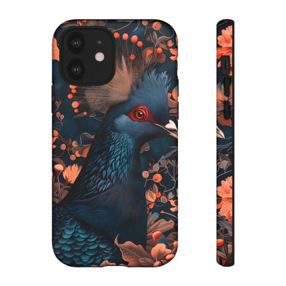 Vibrant Phone Case with Floral Peacock Design - Tough Cases, Artistic Phone Cover, Unique Gift for Nature Lovers, Stand Out Tech Accessory