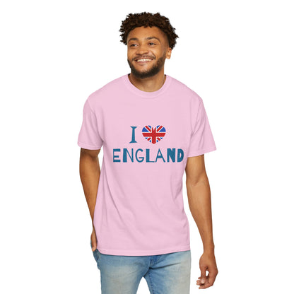 I love England Cozy Unisex Garment-Dyed T-shirt