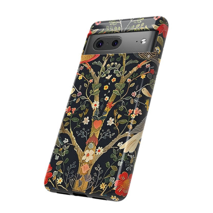 Floral Phone Case with Vibrant Tree Design, Tough Phone Cover, Unique Floral Pattern, Eco-Friendly Phone Accessories, Gift for Nature Lovers