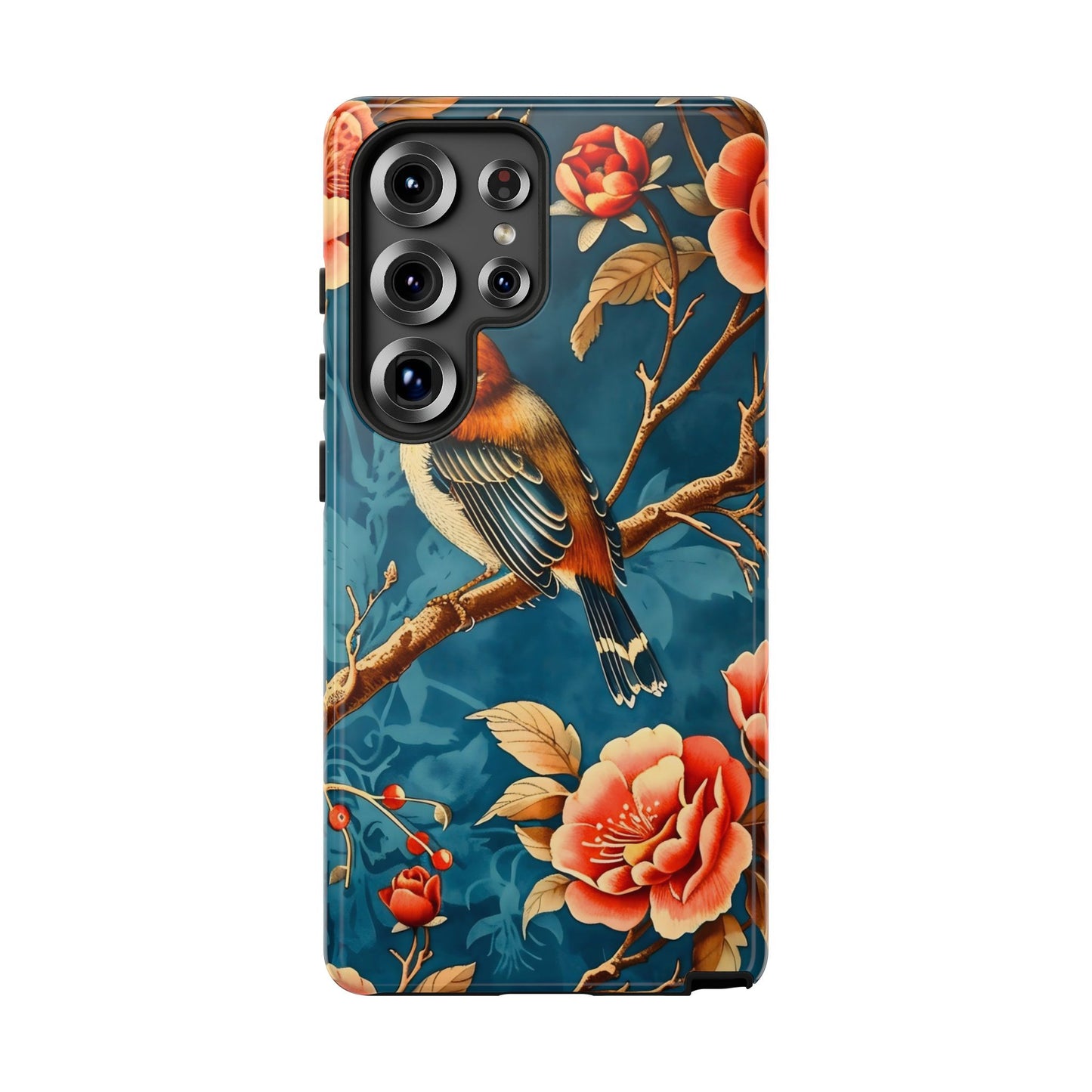 Bird & Floral Phone Case, Tough Cases for Nature Lovers, Gift for Her, Customizable Design, Vibrant Tech Accessories