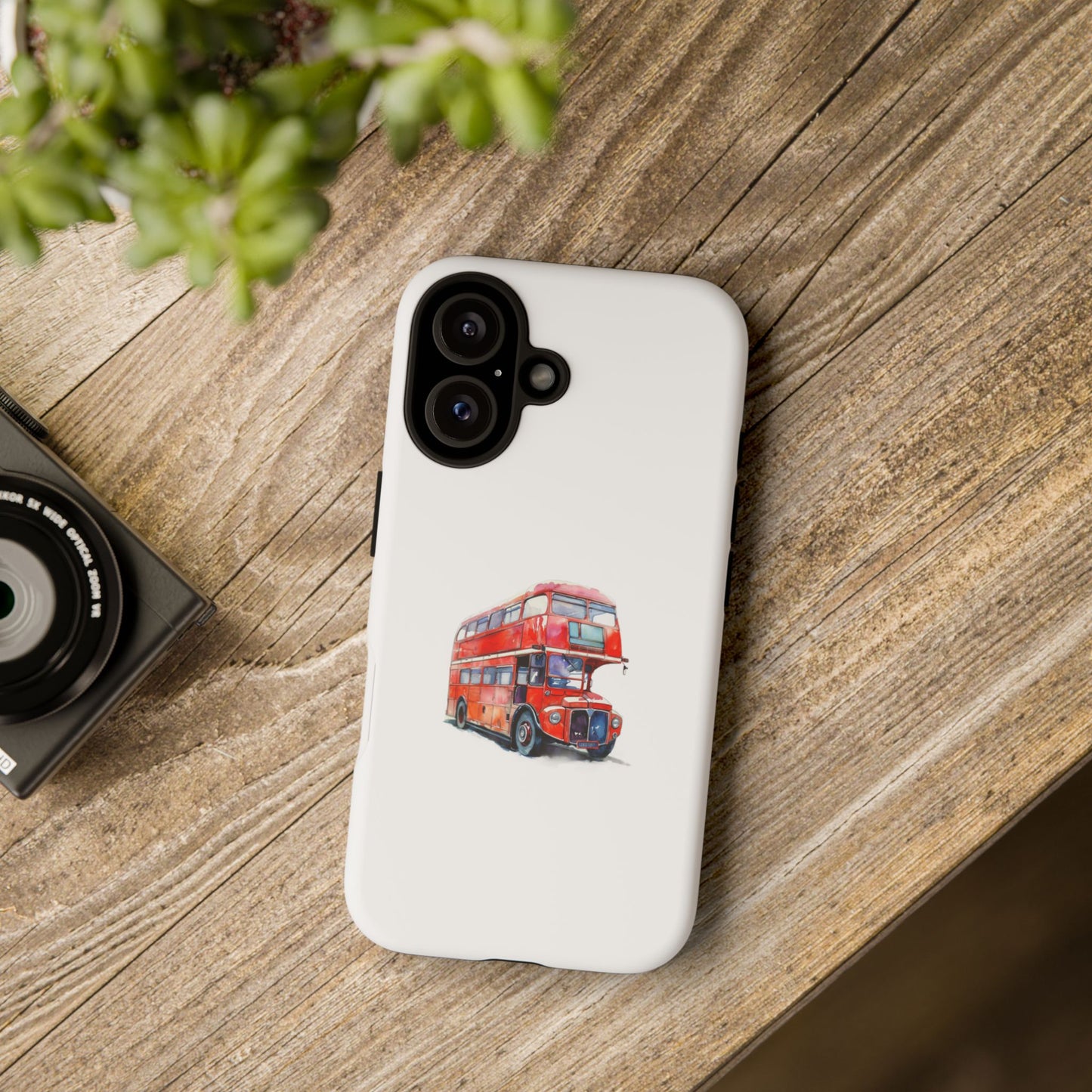 Vintage Red Double-Decker Bus Phone Case - Tough & Stylish