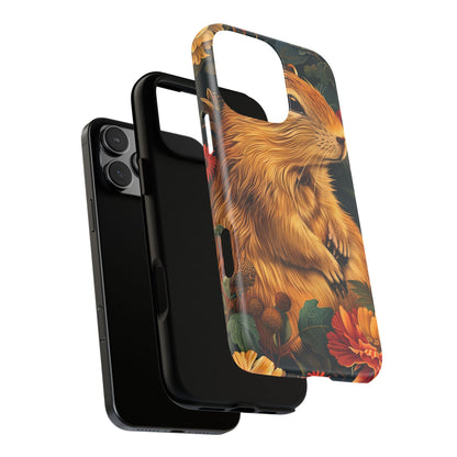 Cute Animal Phone Case, Floral Design Tough Cases for Nature Lovers, Gifts for Her, Customizable Mobile Accessory, Pet Lover Phone Cover
