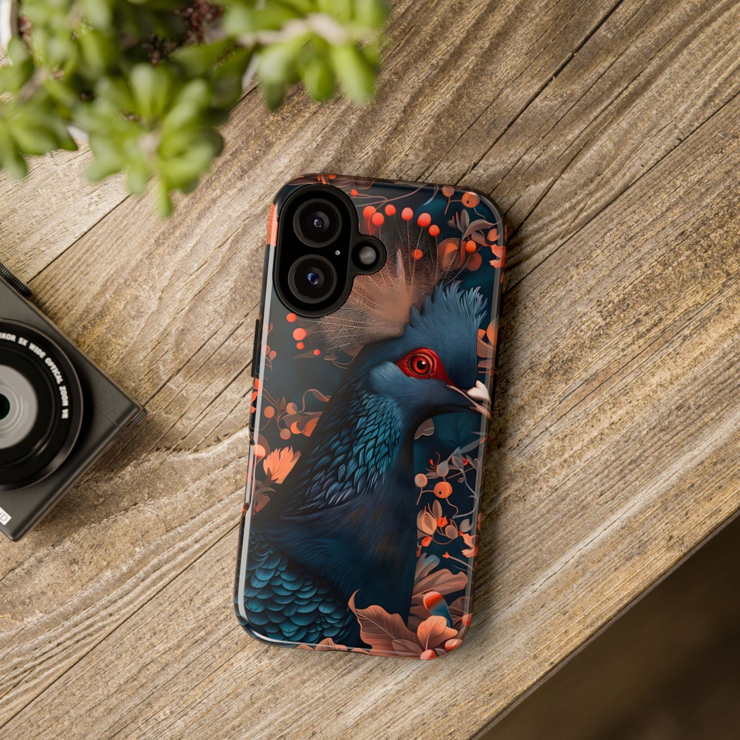 Vibrant Phone Case with Floral Peacock Design - Tough Cases, Artistic Phone Cover, Unique Gift for Nature Lovers, Stand Out Tech Accessory