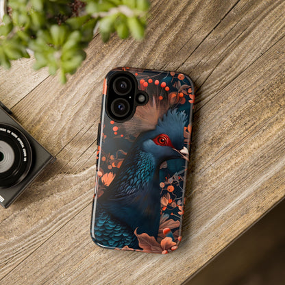 Vibrant Phone Case with Floral Peacock Design - Tough Cases, Artistic Phone Cover, Unique Gift for Nature Lovers, Stand Out Tech Accessory