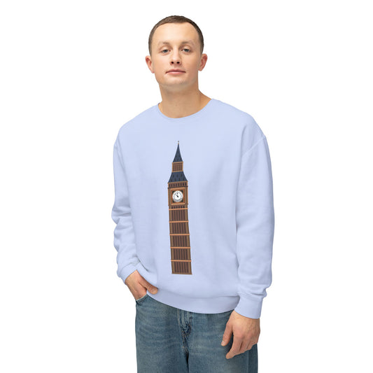 Unisex Lightweight Crewneck Sweatshirt - Iconic Big Ben London Clock Tower