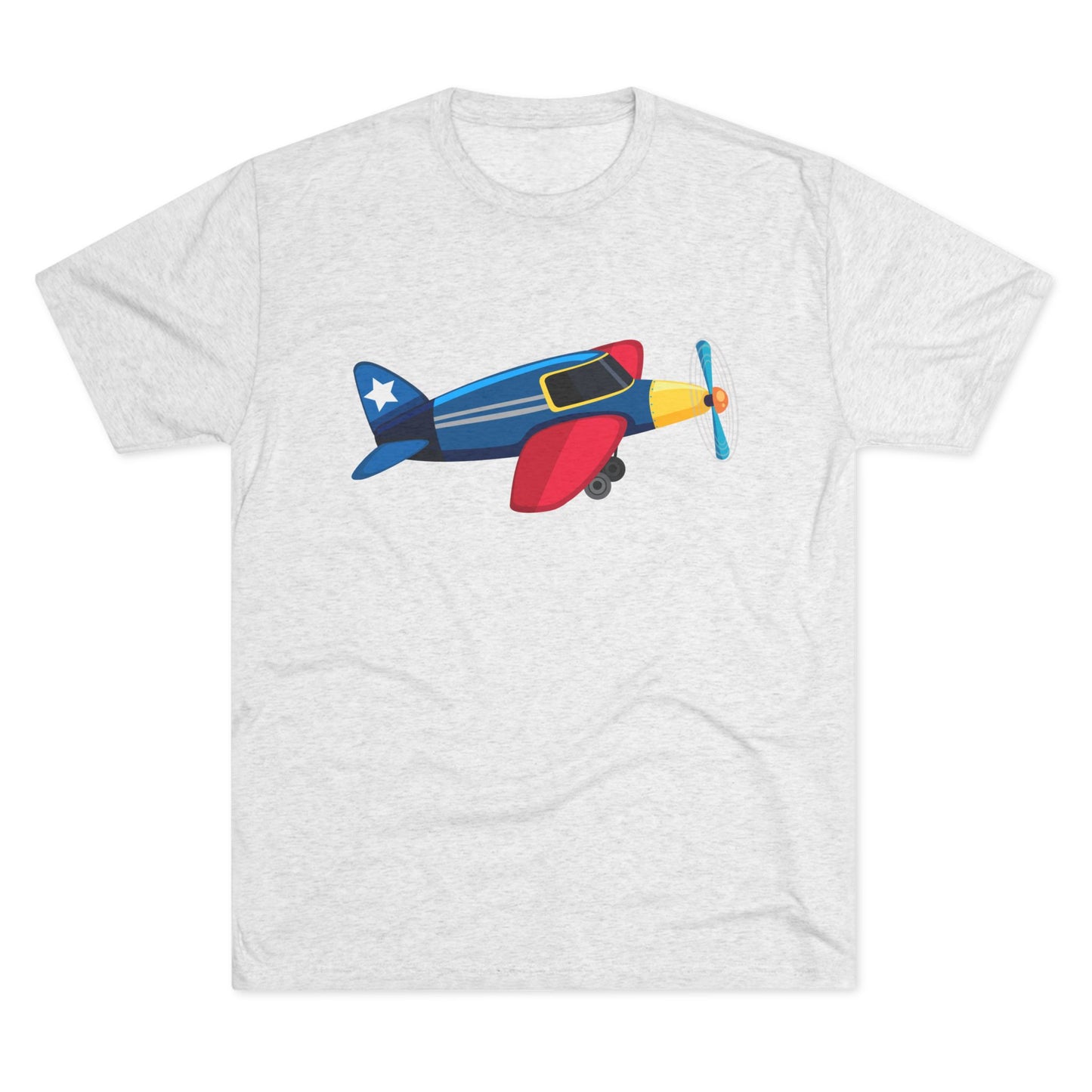Vintage Airplane Illustration - Retro Aviation Cozy Unisex Tri-Blend Crew Tee
