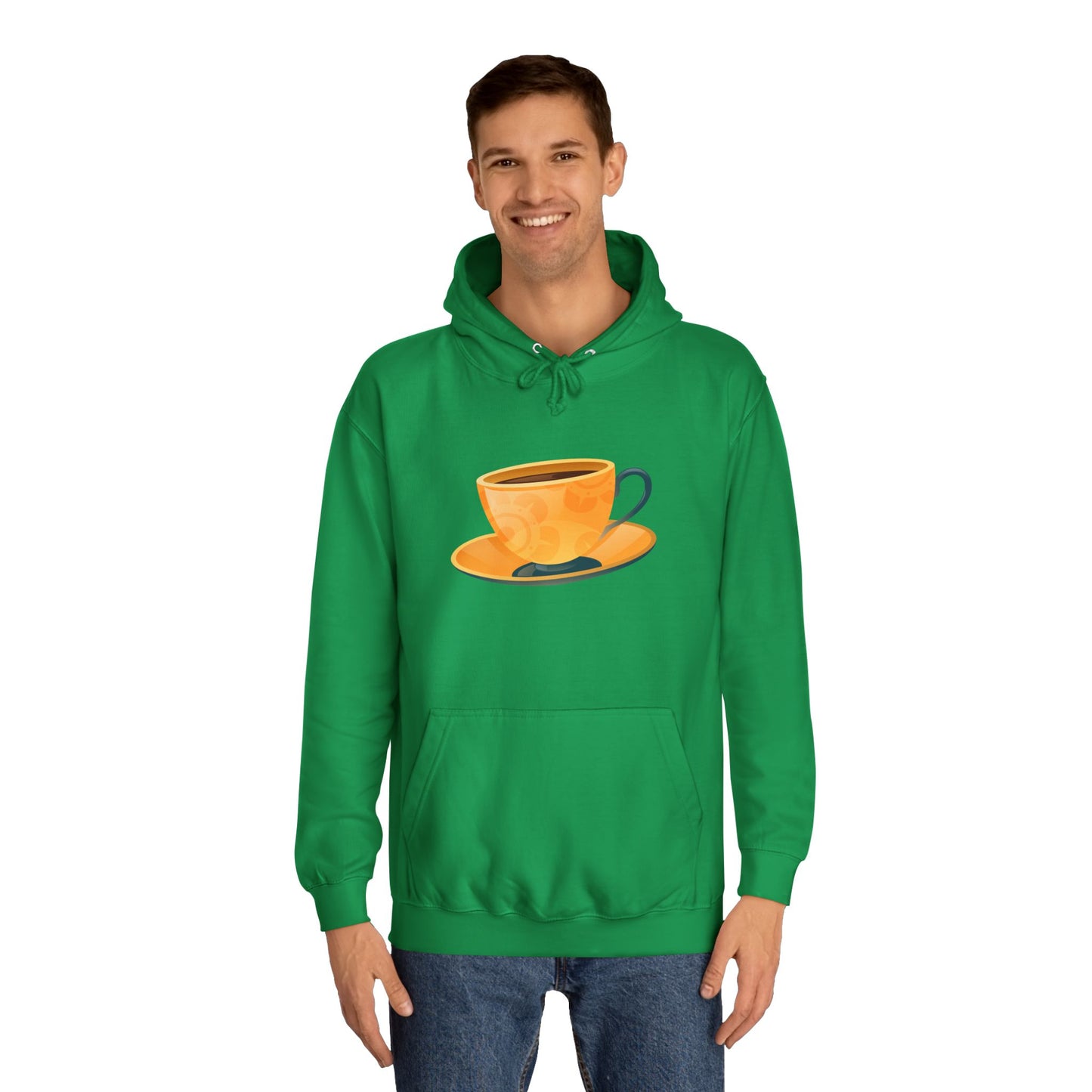 Unisex College Hoodie - Elegant British Tea Cup