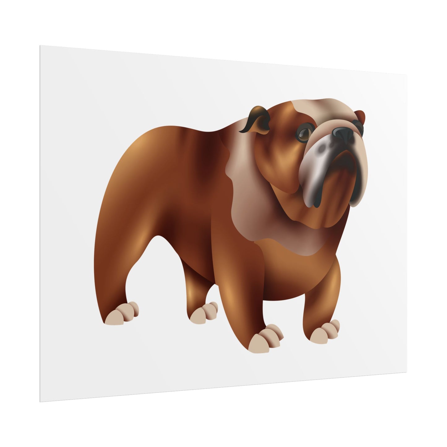 Bulldog Rolled Poster Art | Dog Lover’s Wall Decor | Unique Gift for Pet Owners | Living Room or Office Decor