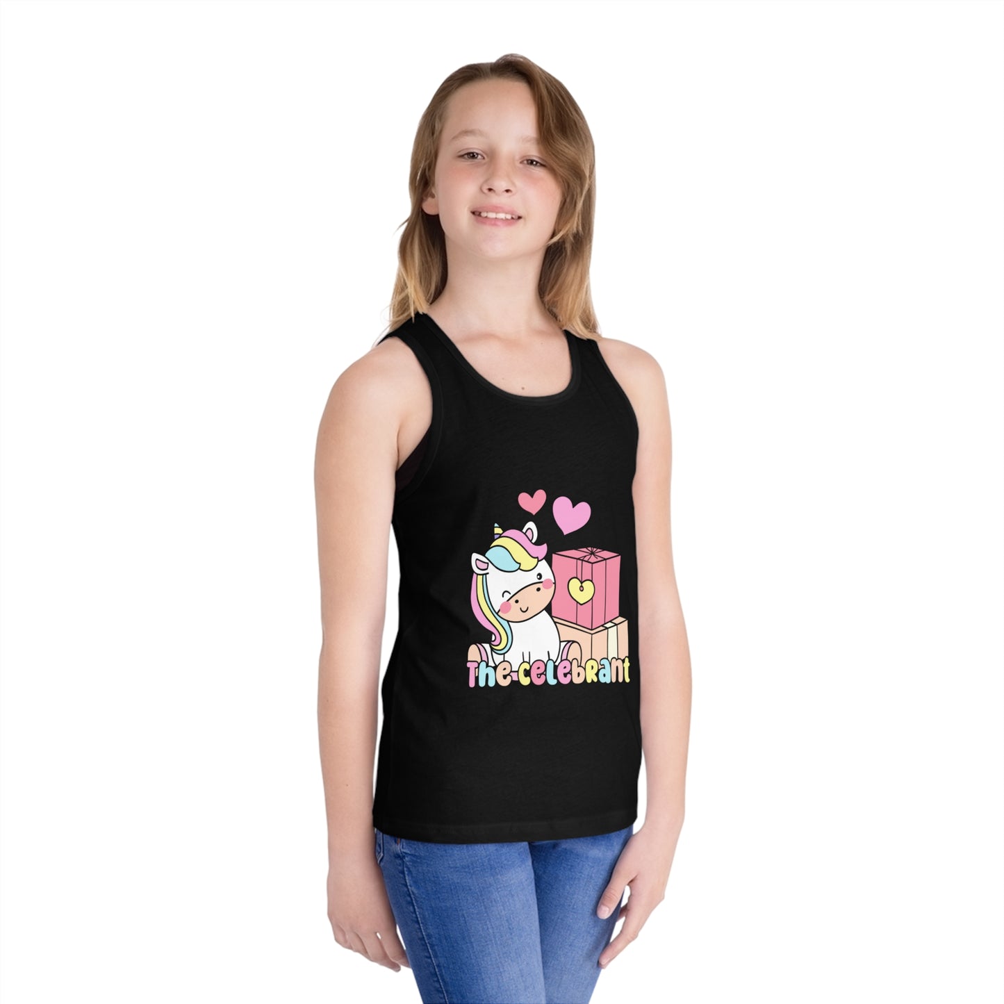 Unicorn Celebration Kid's Jersey Tank Top - Cute Gift for Parties