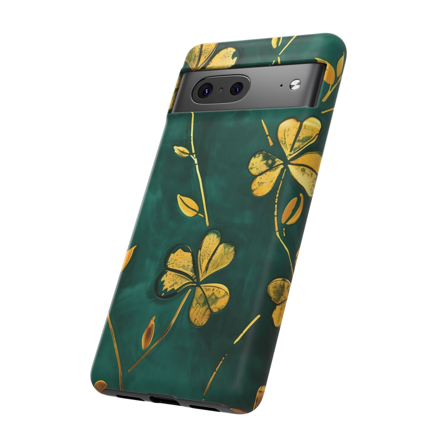 Floral Phone Case with Gold Accents, Tough Phone Cover, Stylish Phone Protector, Unique Gift for Her, Nature Lover Accessory