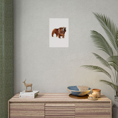 Bulldog Rolled Poster Art | Dog Lover’s Wall Decor | Unique Gift for Pet Owners | Living Room or Office Decor