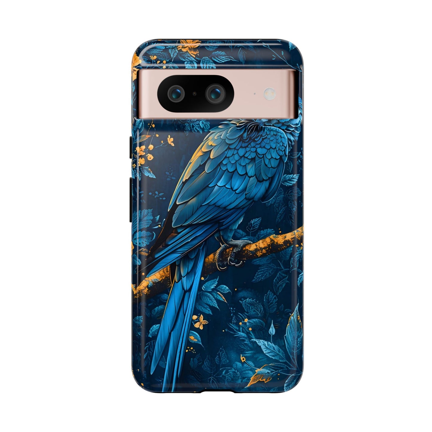 Tough Cases - Vibrant Blue Parrot Phone Case, Tropical Bird Phone Cover, Nature Lover Gift, Eco-Friendly Accessories, Unique Wildlife Decor