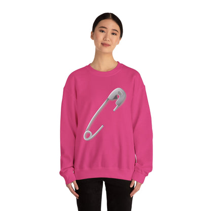 Unisex Heavy Blend™ Crewneck Sweatshirt - Minimalist Safety Pin Design