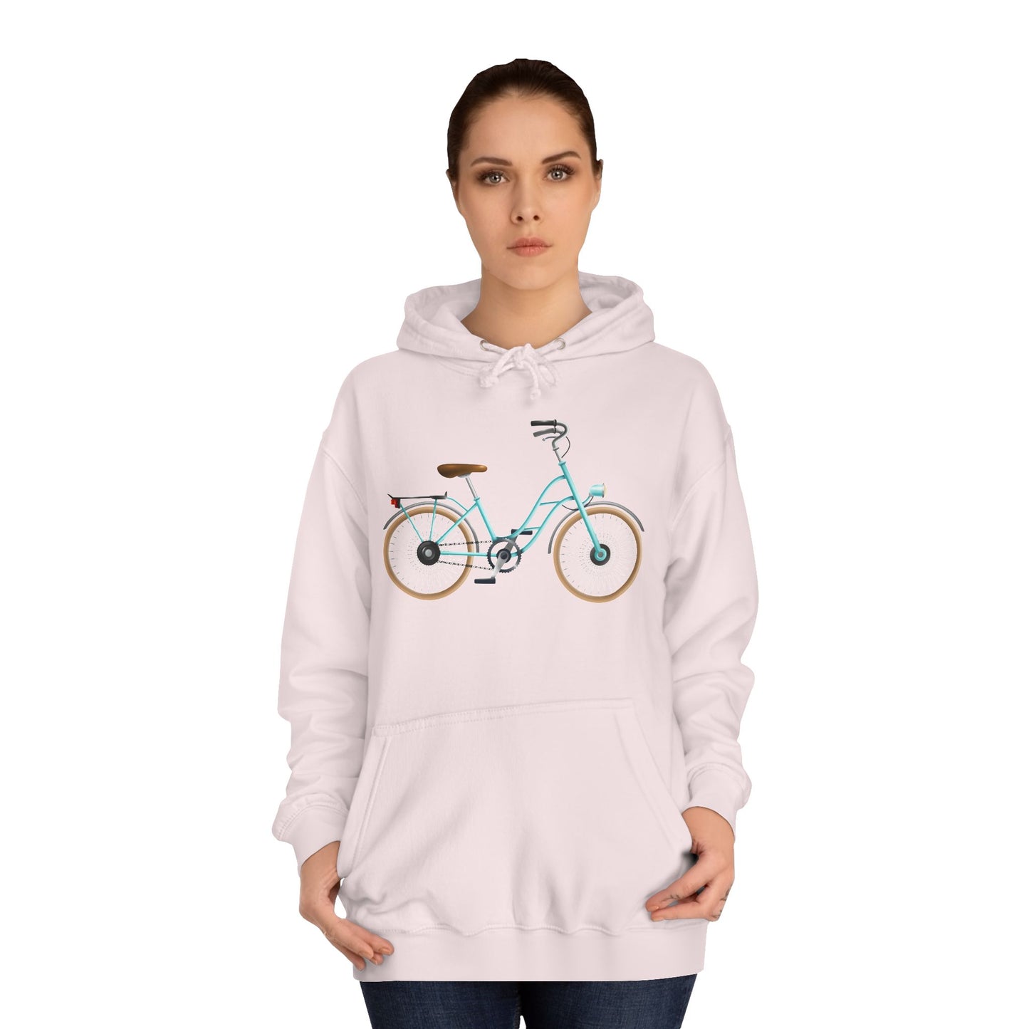 Unisex College Hoodie - Classic British Bicycle - Timeless Charm