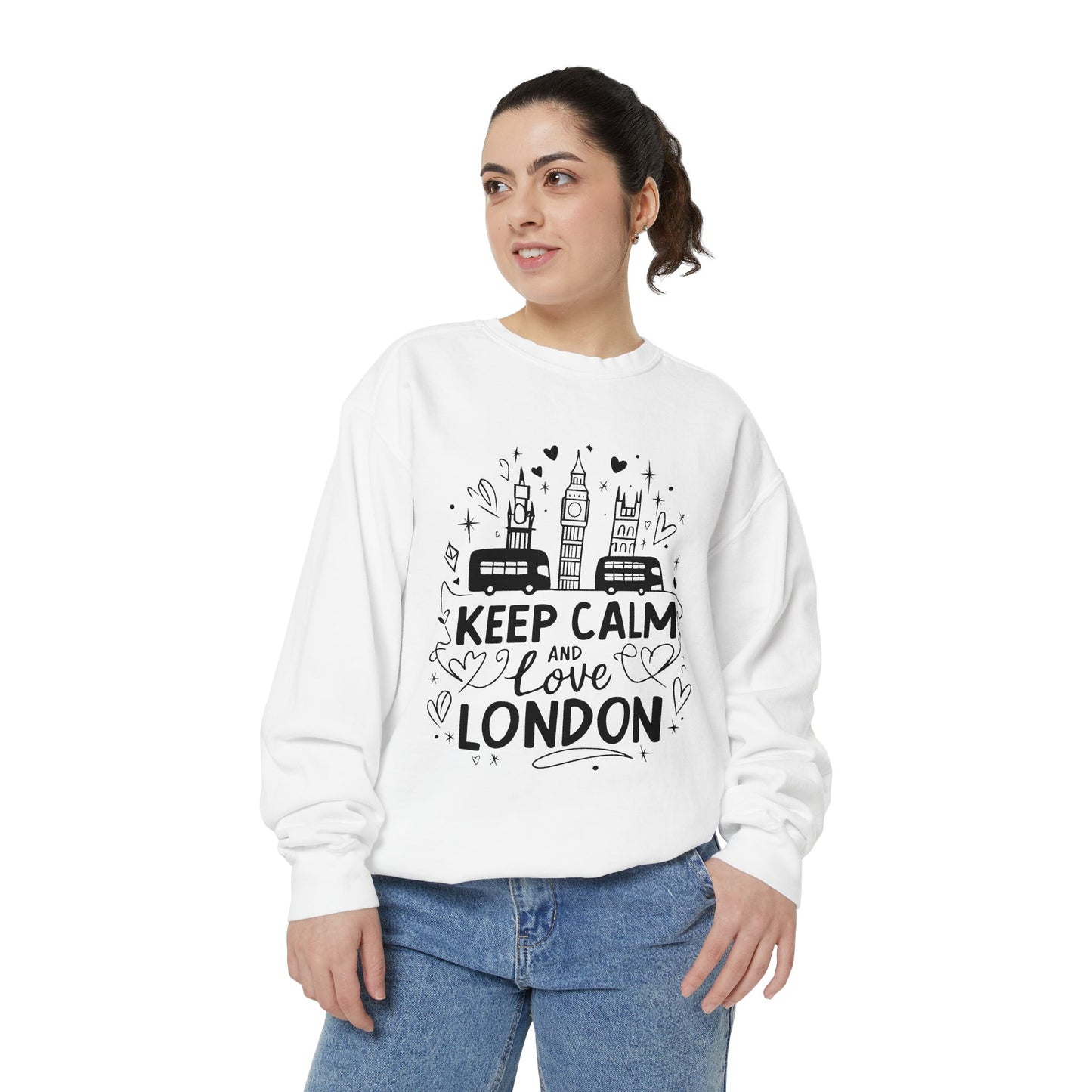 Unisex Garment-Dyed Sweatshirt - Keep Calm and love London