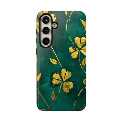 Floral Phone Case with Gold Accents, Tough Phone Cover, Stylish Phone Protector, Unique Gift for Her, Nature Lover Accessory
