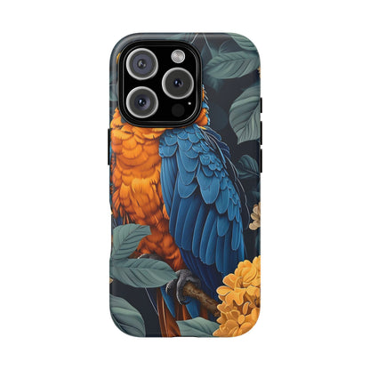Tropical Parrot Phone Case - Tough Cases, Colorful Phone Cover, Nature Lover Gift, Floral Design, Bird Lover Accessory