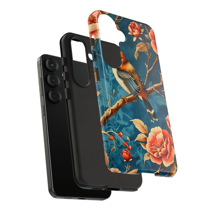 Bird & Floral Phone Case, Tough Cases for Nature Lovers, Gift for Her, Customizable Design, Vibrant Tech Accessories