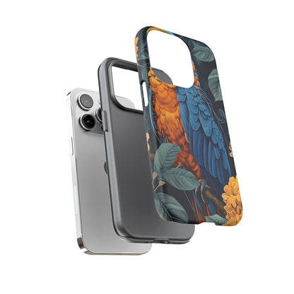 Tropical Parrot Phone Case - Tough Cases, Colorful Phone Cover, Nature Lover Gift, Floral Design, Bird Lover Accessory