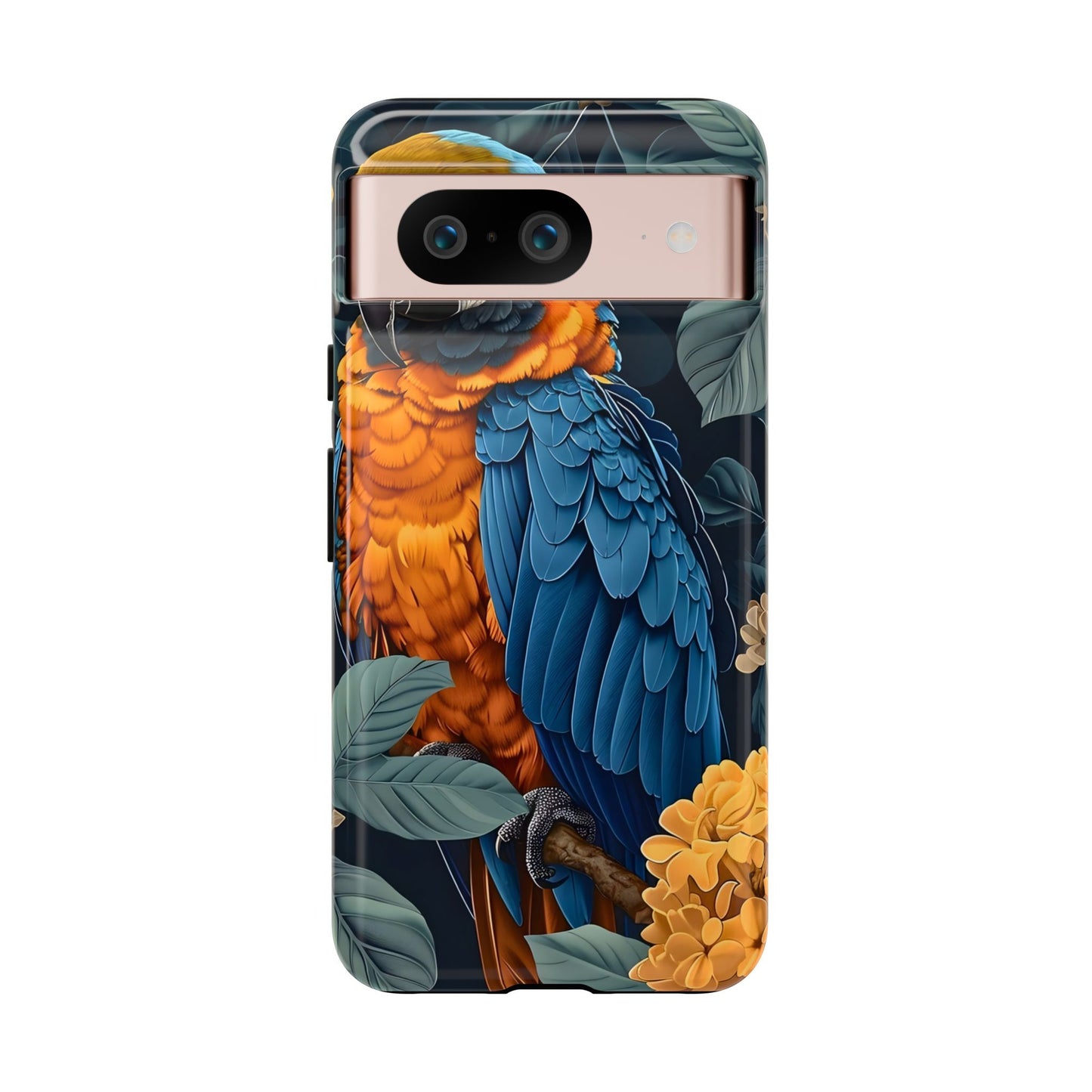Tropical Parrot Phone Case - Tough Cases, Colorful Phone Cover, Nature Lover Gift, Floral Design, Bird Lover Accessory