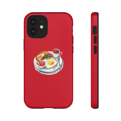 Breakfast-Inspired Phone Case, Tough Phone Covers, Foodie Gifts, Unique Accessories, Cute Kitchen Decor, Red Phone Case