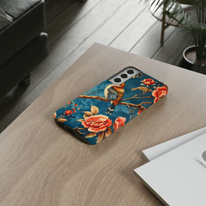 Bird & Floral Phone Case, Tough Cases for Nature Lovers, Gift for Her, Customizable Design, Vibrant Tech Accessories