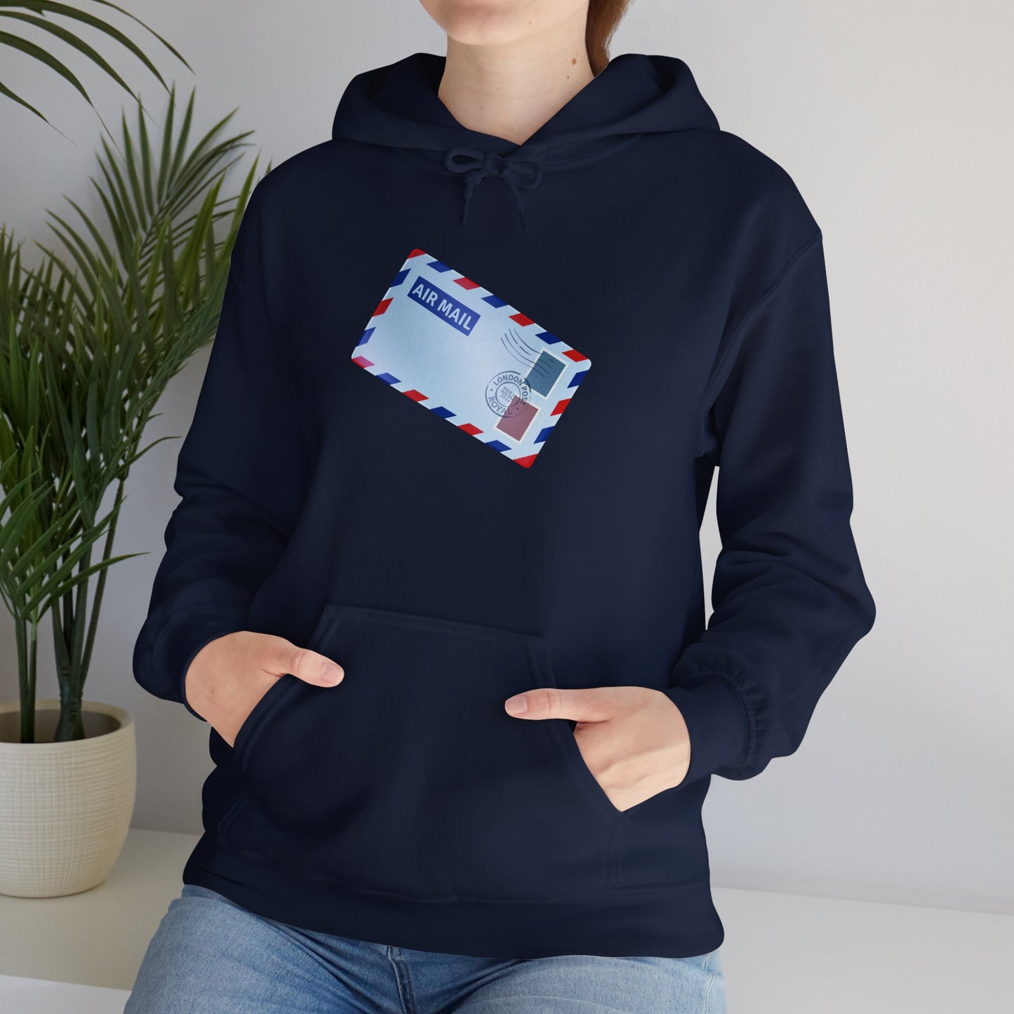 Unisex Heavy Blend™ Hooded Sweatshirt - Vintage British Air Mail - Classic Postal