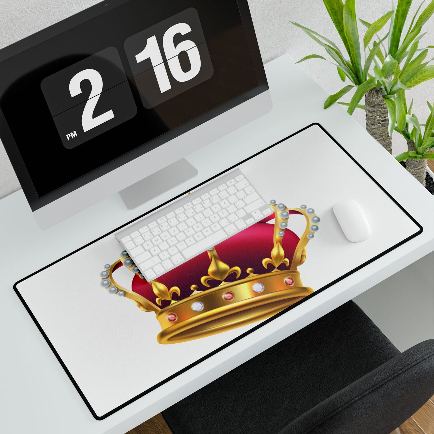 Crowned Desk Mat - Stylish Office Decor, Gaming Space, Royal Touch, Home Office Accessory, Gift for Students, & Motivational Workspace