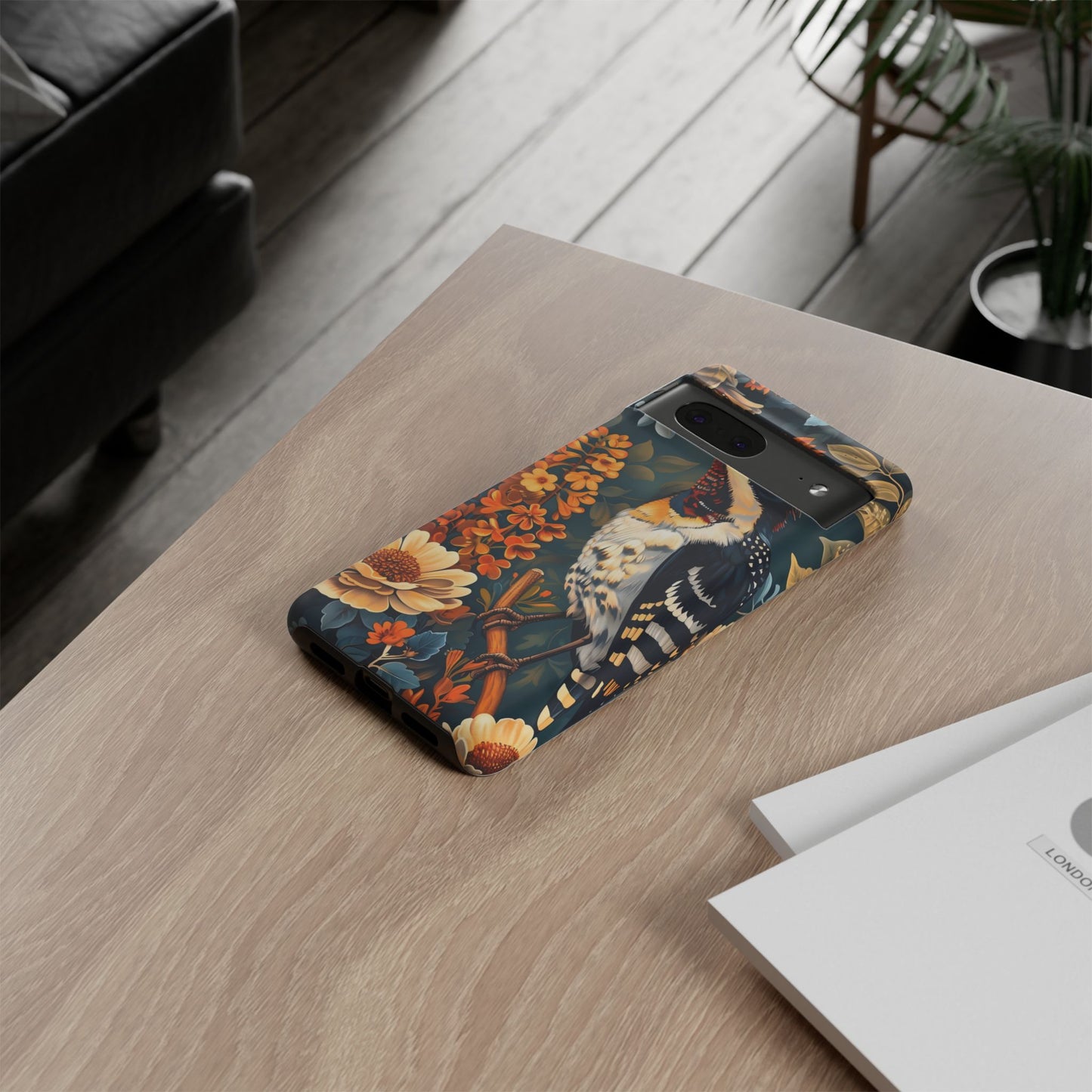 Tough Cases: Floral Bird Phone Case, Vintage Style Cover, Nature Lover Gift, Botanical Design, Spring Inspire Fashion