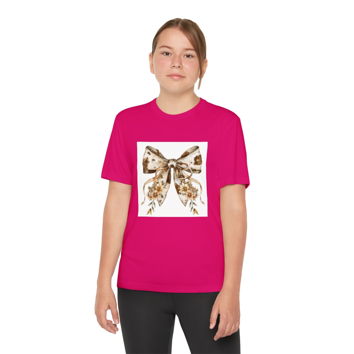 Floral Bow -Youth Tee – Perfect for Celebrations