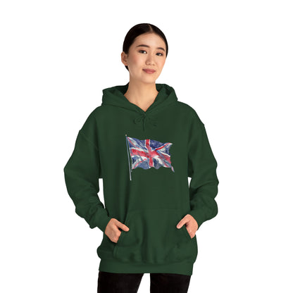 Unisex Heavy Blend™ Hooded Sweatshirt - Bold & Brave - The British Flag Design