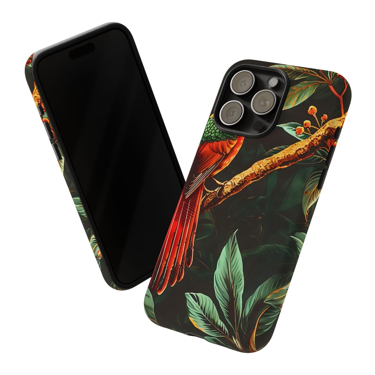 Tough Cases for Nature Lovers, Tropical Bird Phone Case, Eco-Friendly Cover, Gift for Bird Watchers, Vibrant Floral Design