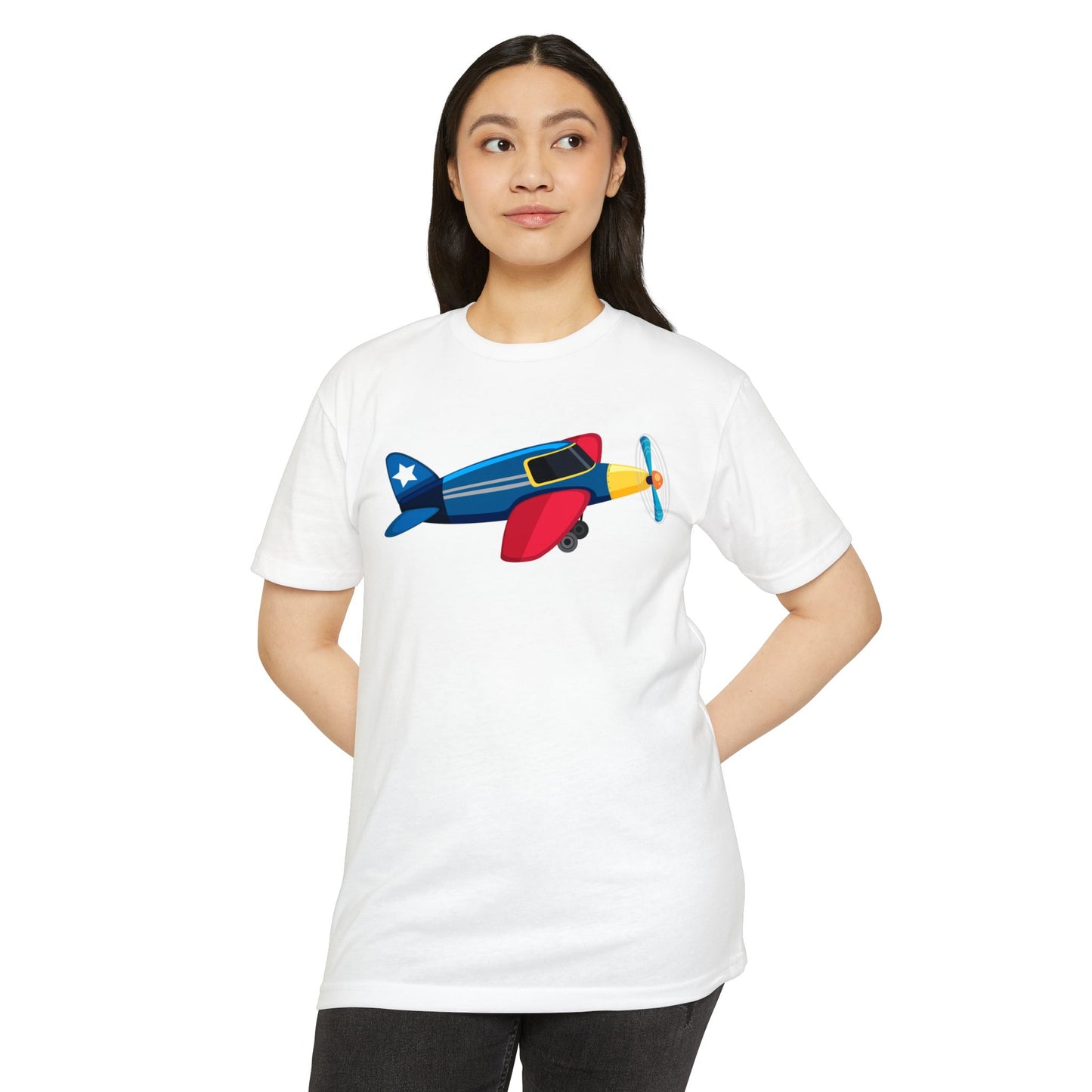 Unisex CVC Jersey T-shirt - Vintage Airplane Illustration - Retro Aviation Design
