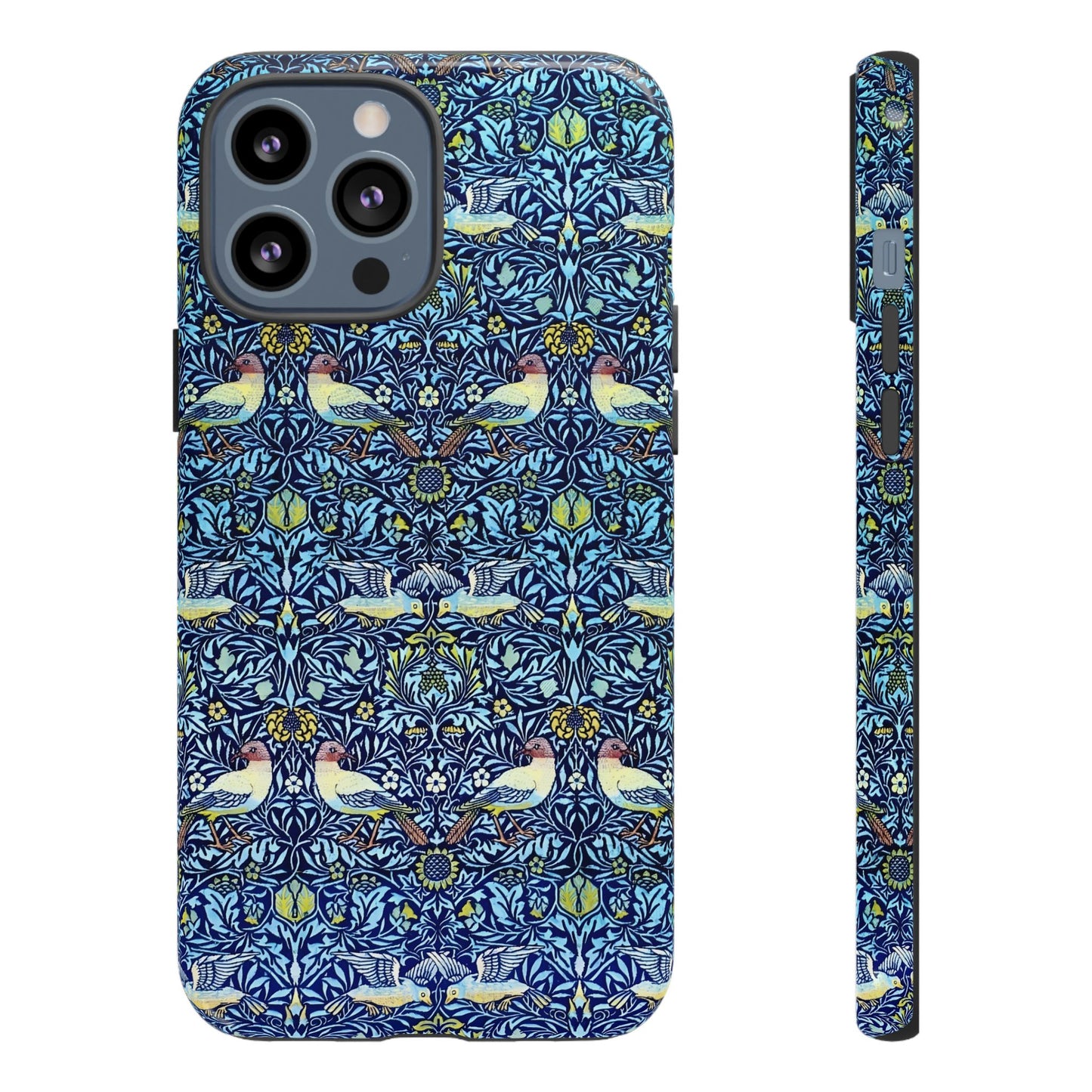 Bird and Floral Pattern Phone Case, Tough Cases, Gift for Nature Lovers, Eco-friendly, Custom Phone Accessories, All-Occasion