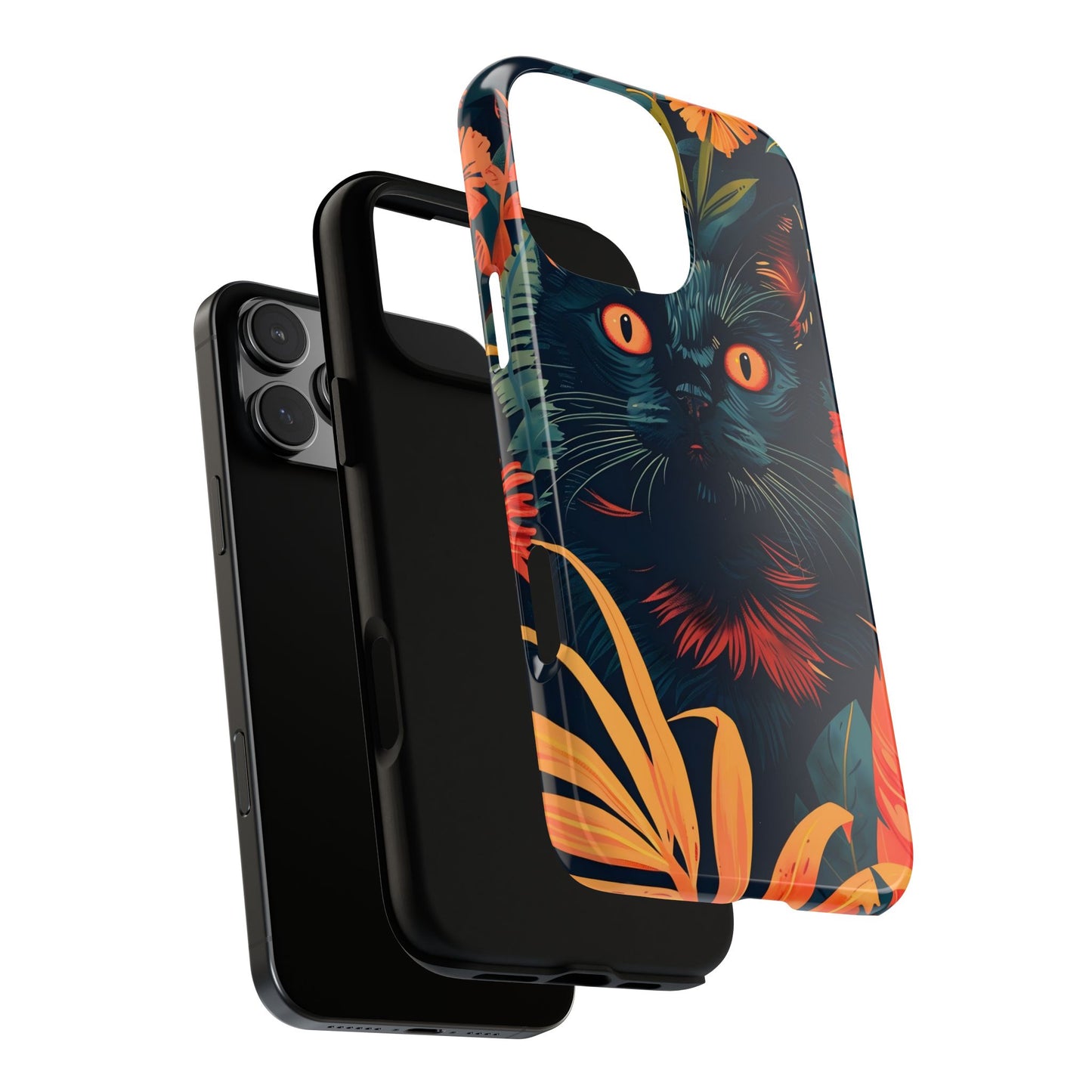 Feline Jungle iPhone Case - Tough and Unique Cat Design, Pet Lover Gift, Animal Phone Accessory, Nature Inspired, Halloween Style