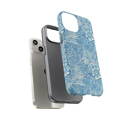 Stylish Phone Case, Tough Floral Phone Cover, Fashionable Tech Accessory, Gift for Her, Blue Flower Design