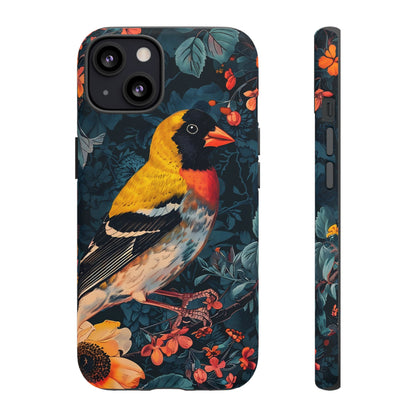 Colorful Bird Phone Case, Floral Phone Cover, Tough Phone Protector, Nature Lover Gift, Botanical Case, Unique Mobile Accessory