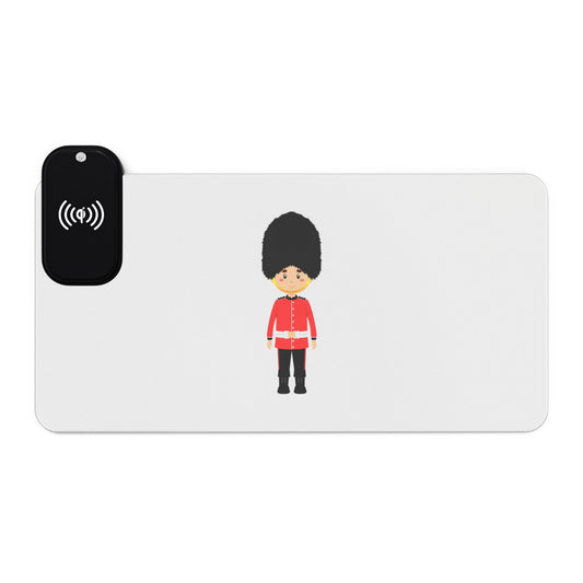 Royal Guard Girl - LED Gaming Mouse Pad with Wireless Charging - Stylish Desk Accessory, Perfect for Gamers, Office Work, Gift for Holidays