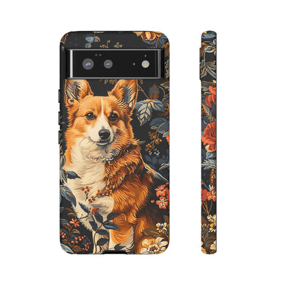 Corgi Floral Phone Case - Tough Cases for Dog Lovers, Cute Pet Accessories, Gift for Dog Owners, Floral Design, Personalized Tech Cover