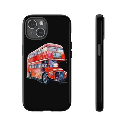 London Bus Phone Case, Tough iPhone Cover, Unique Gift for Travelers, Vintage Style Accessories, Holiday Present Idea
