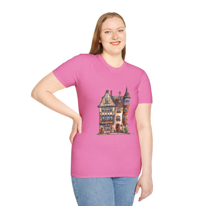 Unisex Softstyle T-Shirt - From Thatched Roofs to Stone Walls - British Village Houses