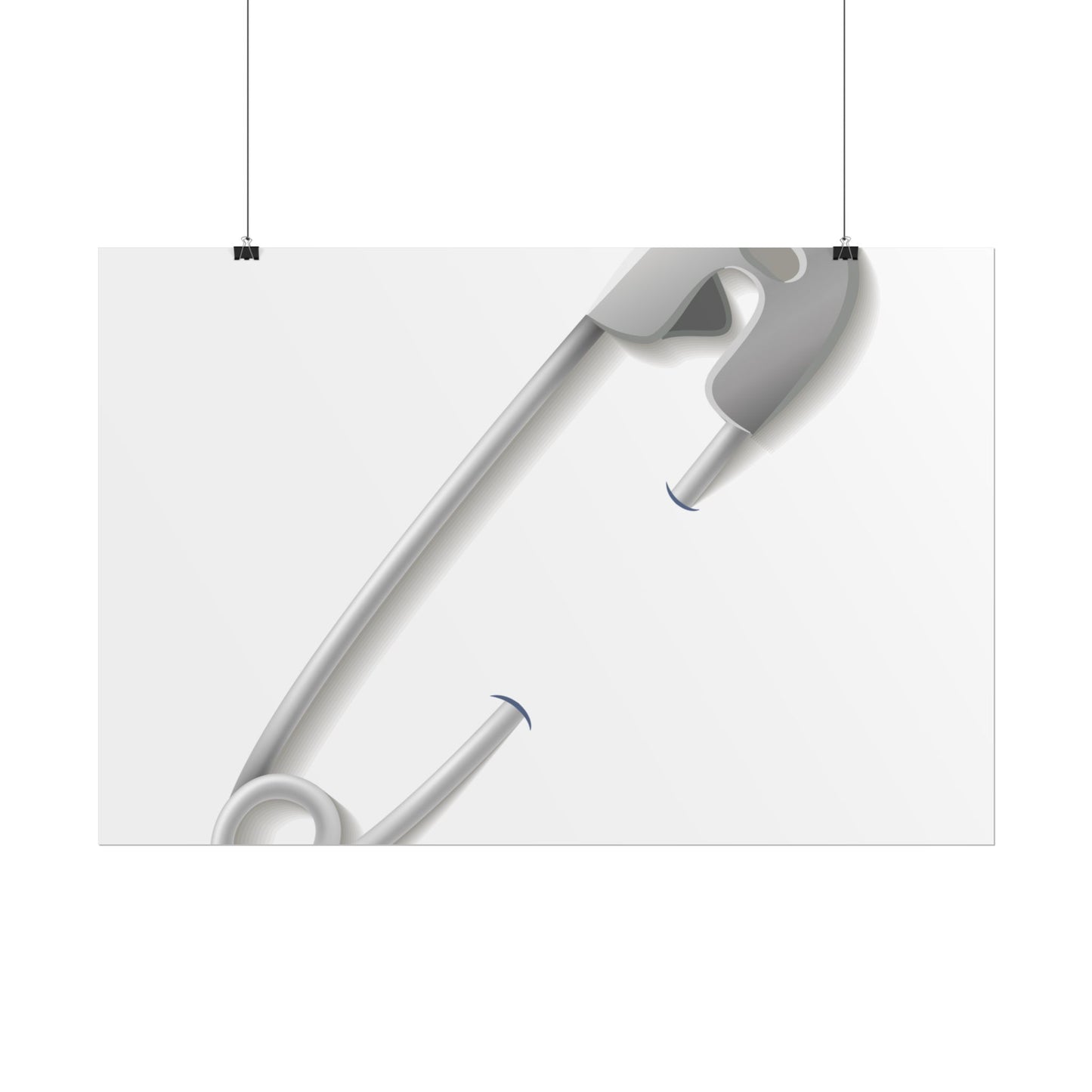 Minimalist Safety Pin Wall Art, Modern Decor, Unique Gift, Home Aesthetic, Art Print, Rolled Poster, Contemporary Interior Design