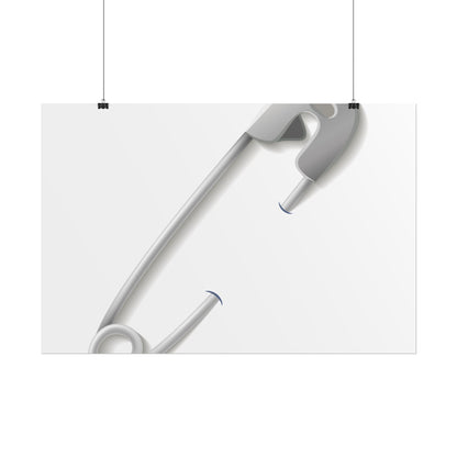 Minimalist Safety Pin Wall Art, Modern Decor, Unique Gift, Home Aesthetic, Art Print, Rolled Poster, Contemporary Interior Design