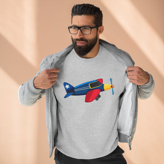 Unisex Crewneck Sweatshirt - Colorful Vintage Airplane