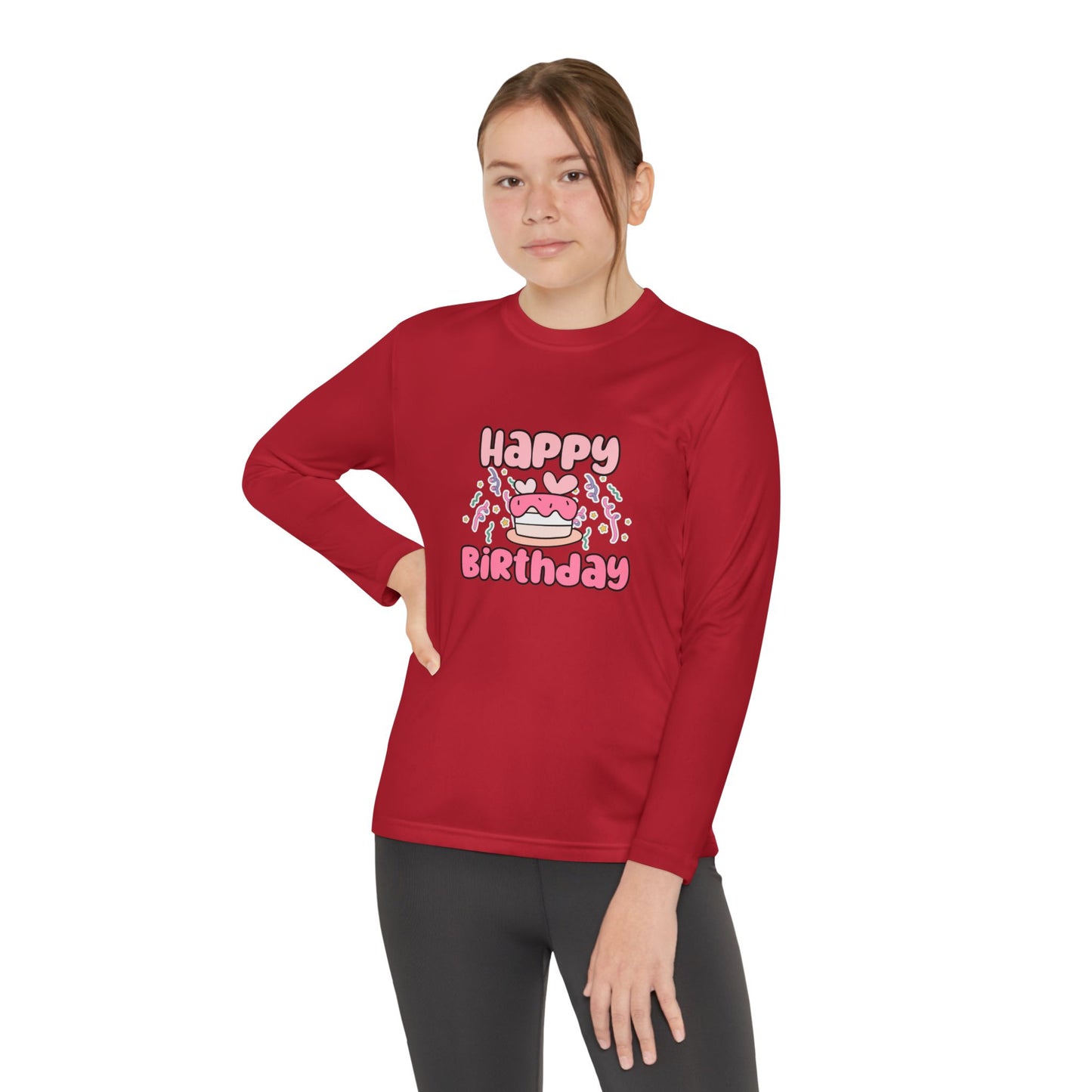 Happy Birthday Youth Long Sleeve Tee - Fun Celebration Shirt for Kids